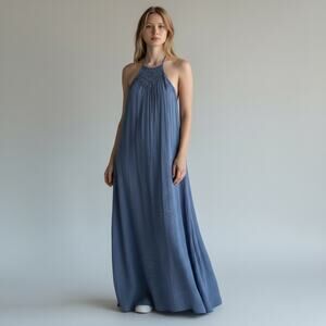 FARORO Women’s Large Navy Blue TEACHER’S Maxi Dress ⭐️